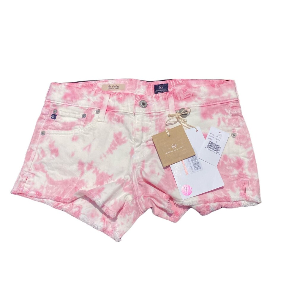 AG Adriano Goldschmied Daisy Low Rise Pink Tie Dye Women's Shorts 29 NWT